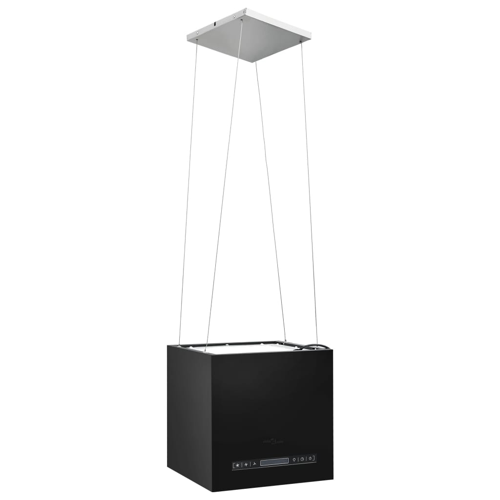 Island hood, touch LCD, 37 cm, steel