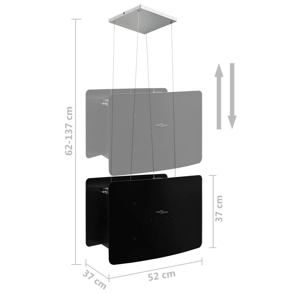 Island suspended hood, LCD touch sensor, tempered glass