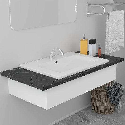 Built-in sink, white, 61 x 39.5 x 18.5 cm, ceramic