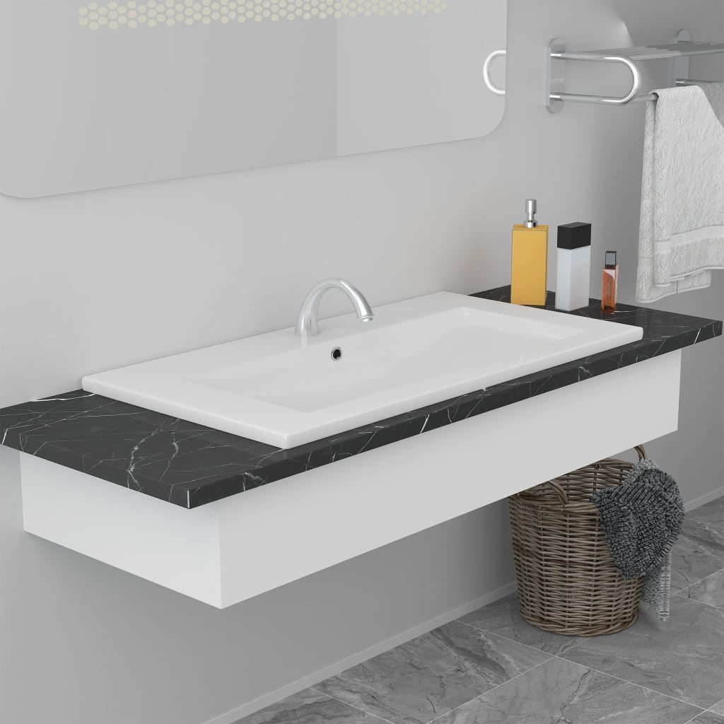 Built-in sink, white, 81 x 39.5 x 18.5 cm, ceramic