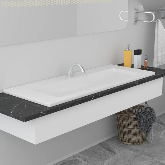 Built-in sink, white, 101 x 39.5 x 18.5 cm, ceramic