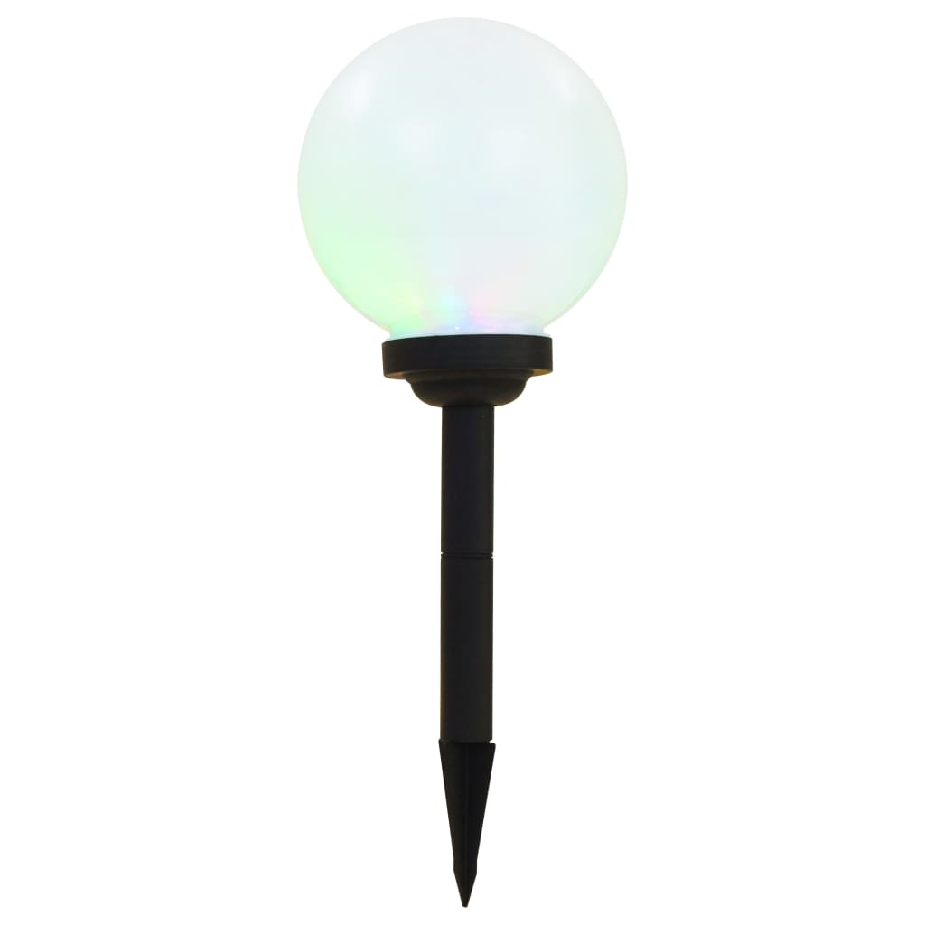 Solar outdoor lights, 6 pcs., 20 cm, RGB, spherical, LED