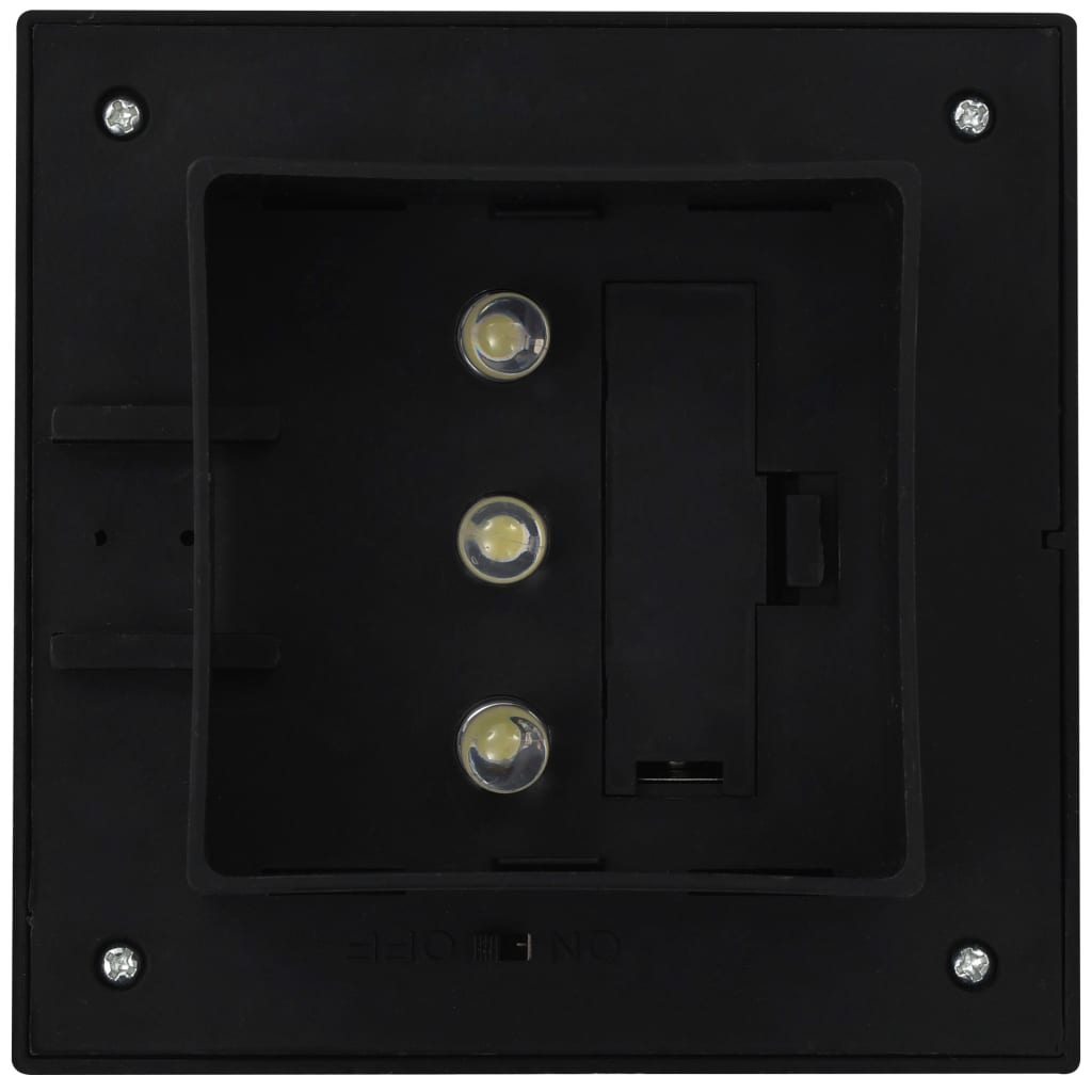 Lămpi solare de exterior, 12 buc., negru, 12 cm, pătrat, LED