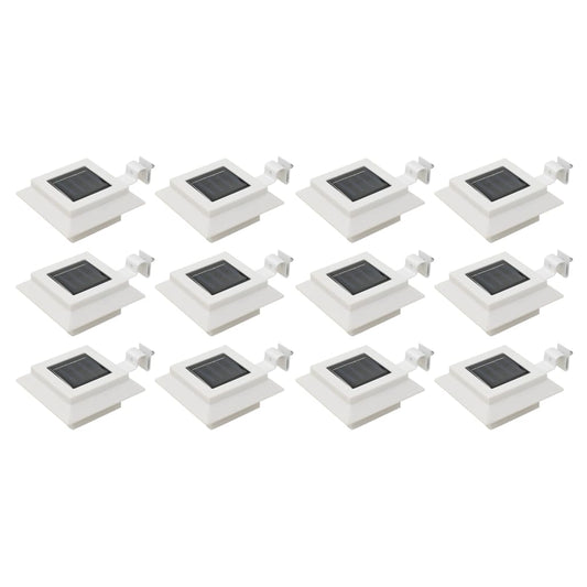 Solar outdoor lights, 12 pcs., white, 12 cm, square, LED