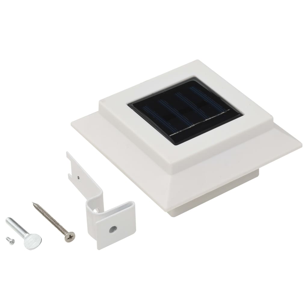 Solar outdoor lights, 12 pcs., white, 12 cm, square, LED