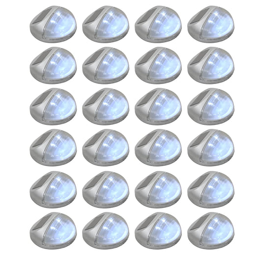 Solar outdoor wall lights 24 pcs. silver round LED