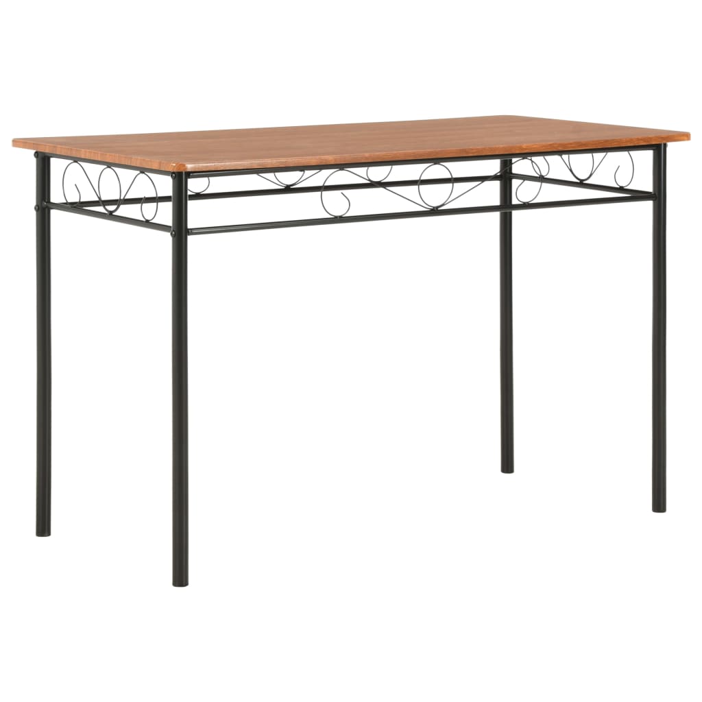 Set mobilier de bucătărie, 5 piese, maro, MDF și oțel