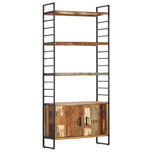 4-tier bookcase, 80 x 30 x 180 cm, solid recycled wood