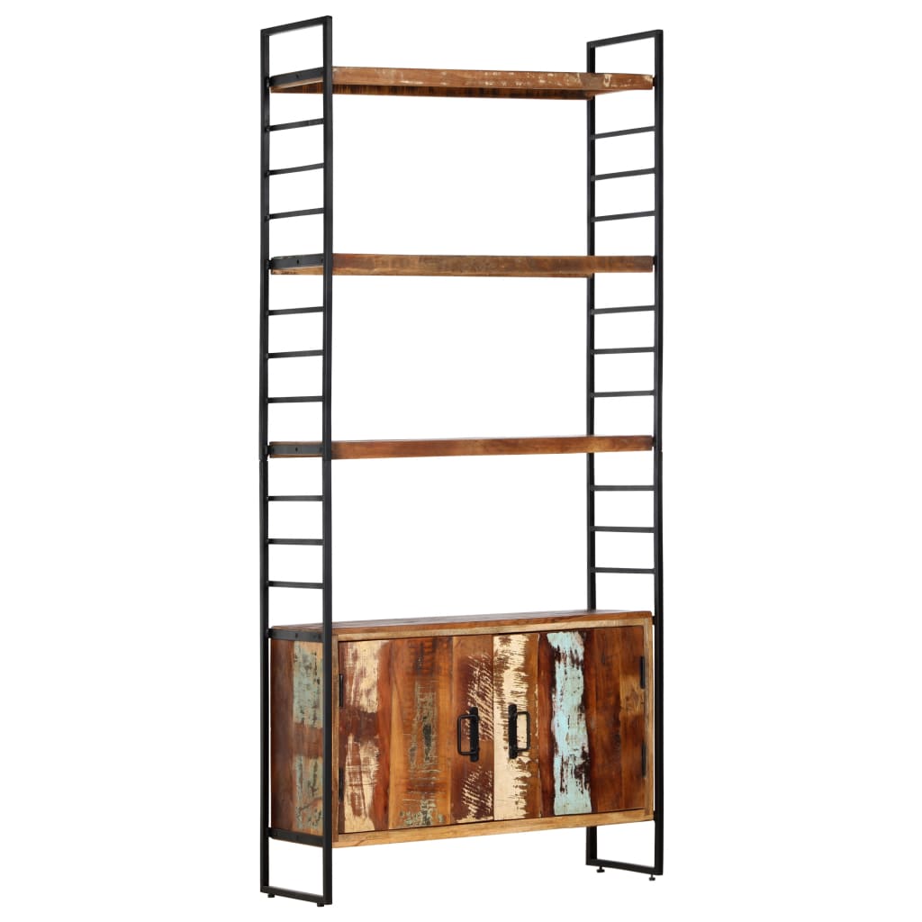 4-tier bookcase, 80 x 30 x 180 cm, solid recycled wood