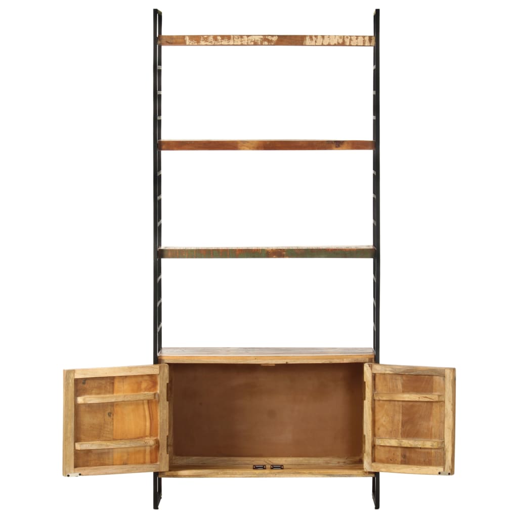 4-tier bookcase, 80 x 30 x 180 cm, solid recycled wood