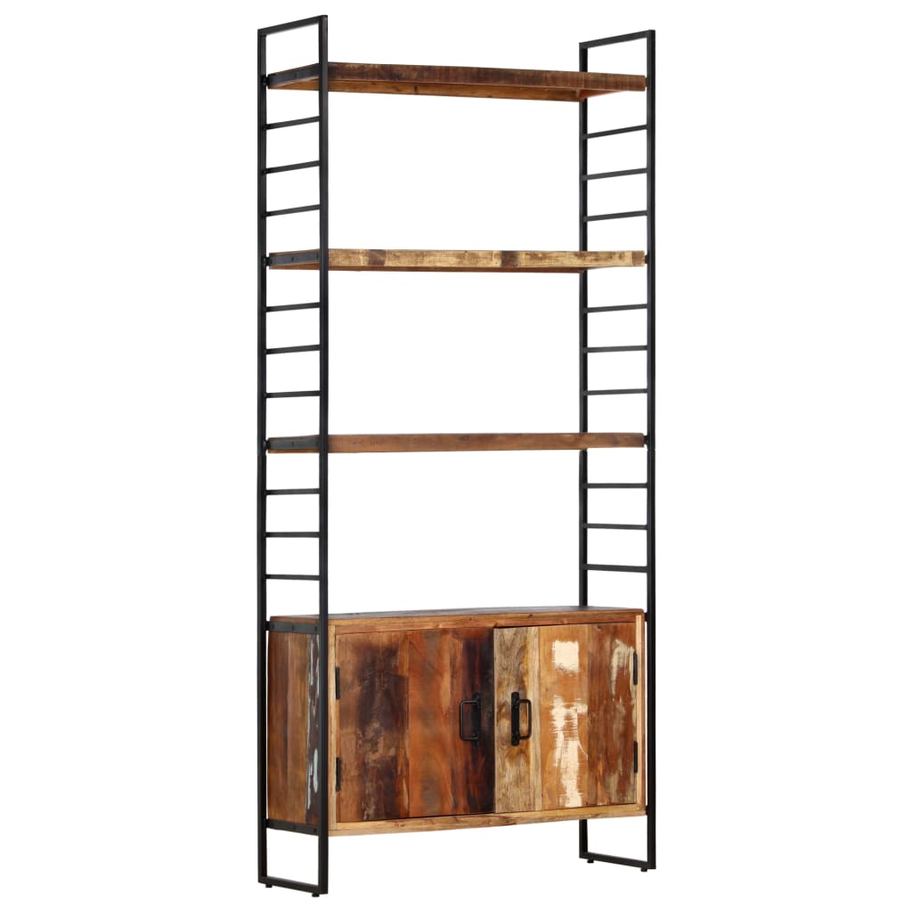 4-tier bookcase, 80 x 30 x 180 cm, solid recycled wood