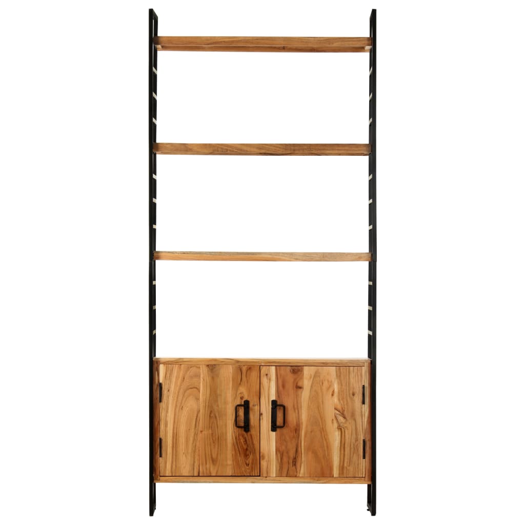 Bookcase with 4 shelves 80x30x180 cm, solid mango wood, unfinished