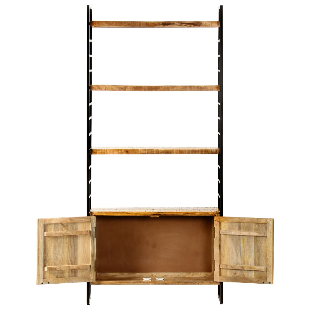 Bookcase with 4 shelves 80x30x180 cm, solid mango wood, unfinished