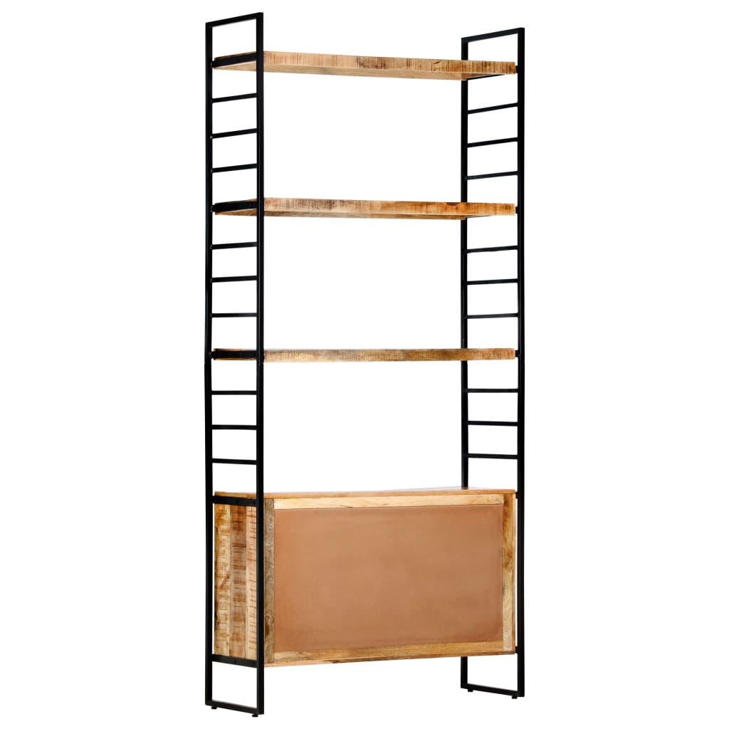 Bookcase with 4 shelves 80x30x180 cm, solid mango wood, unfinished