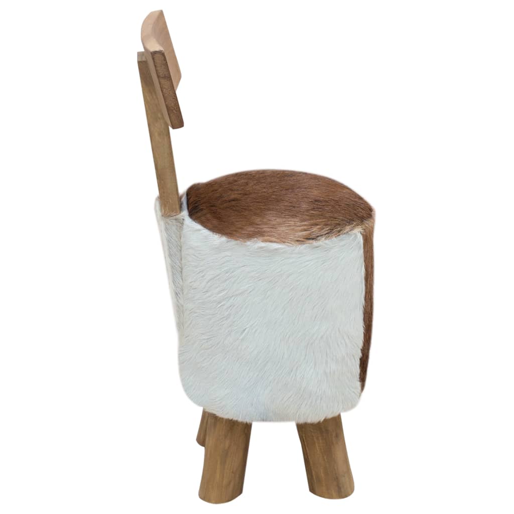 Stool, brown, solid teak wood