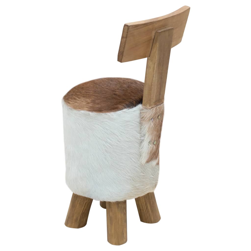 Stool, brown, solid teak wood