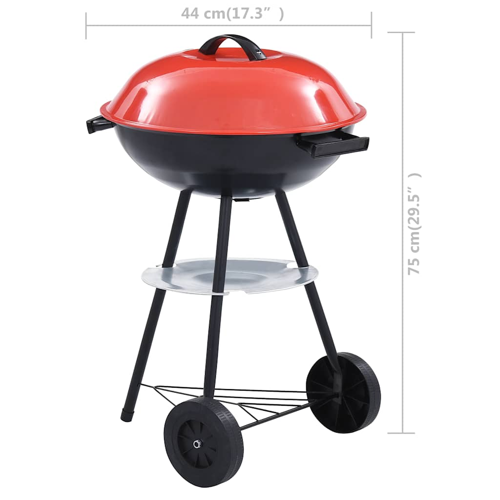 Portable XXL kettle charcoal grill with wheels, 44 cm