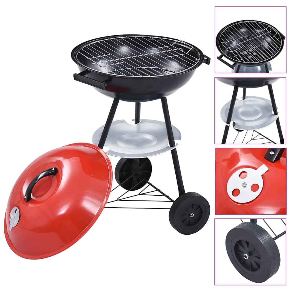 Portable XXL kettle charcoal grill with wheels, 44 cm