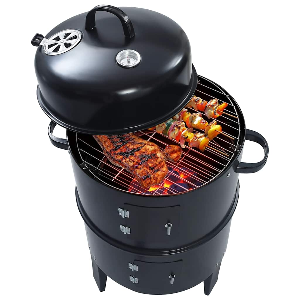 Charcoal grill with 3-in-1 smoker, 40 x 80 cm