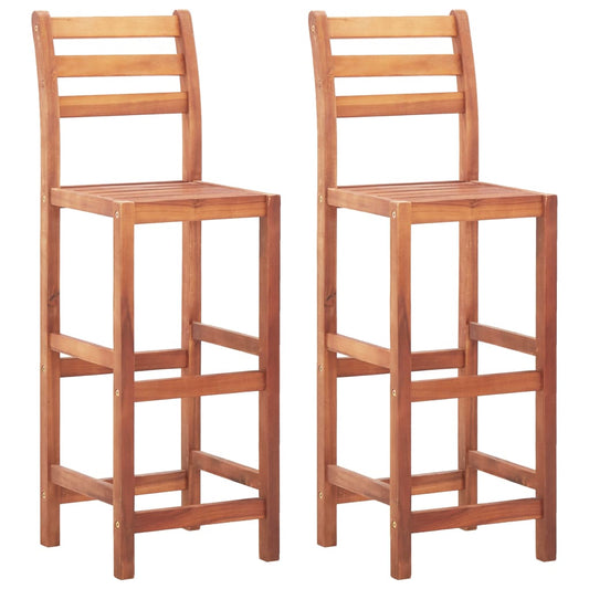 Bar stools, 2 pcs., solid acacia wood