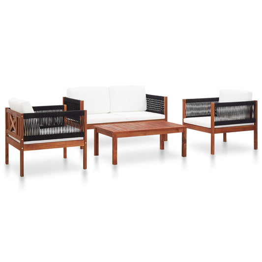 Garden furniture set, 4 pieces, solid acacia wood