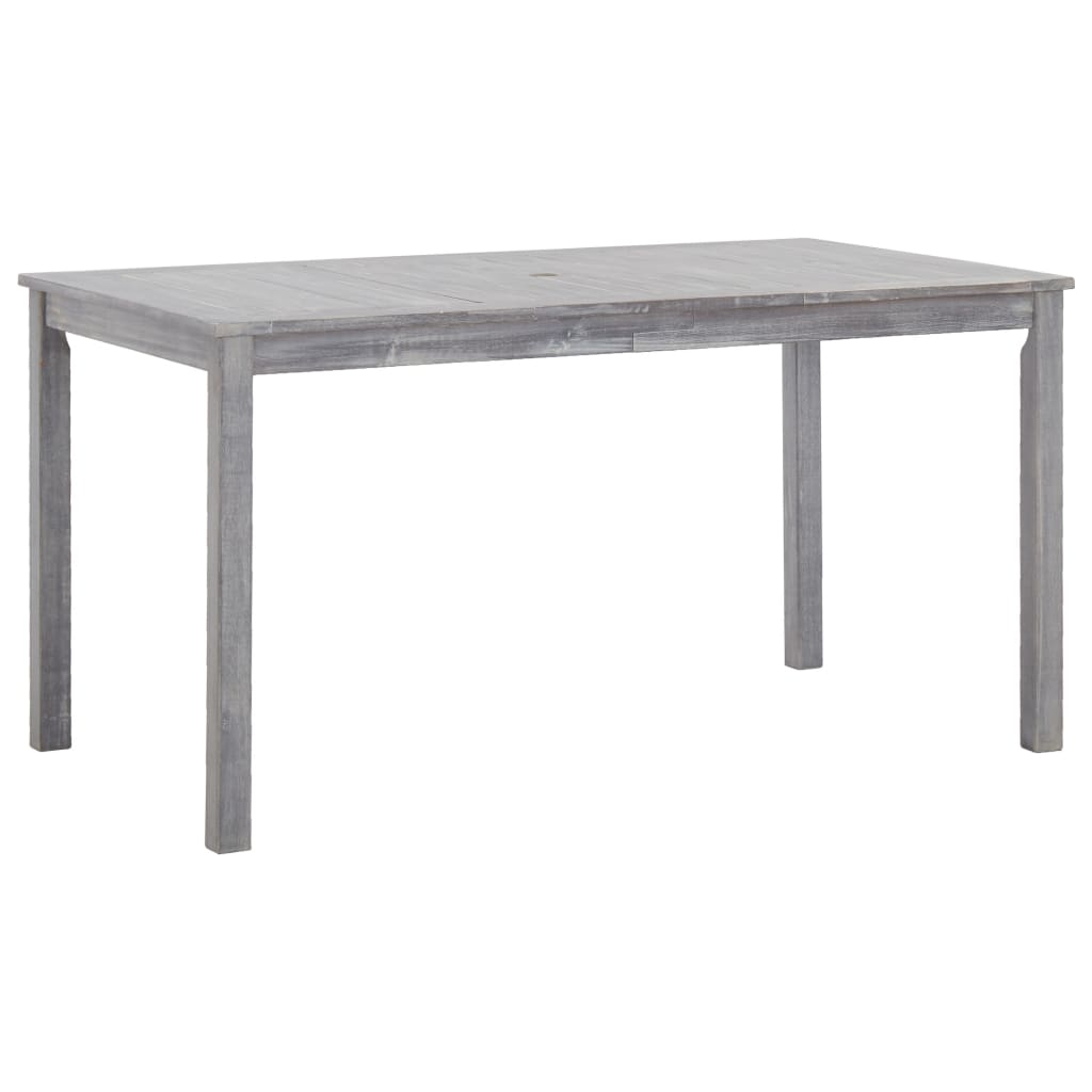 Outdoor furniture set, 5 pieces, grey, solid acacia wood