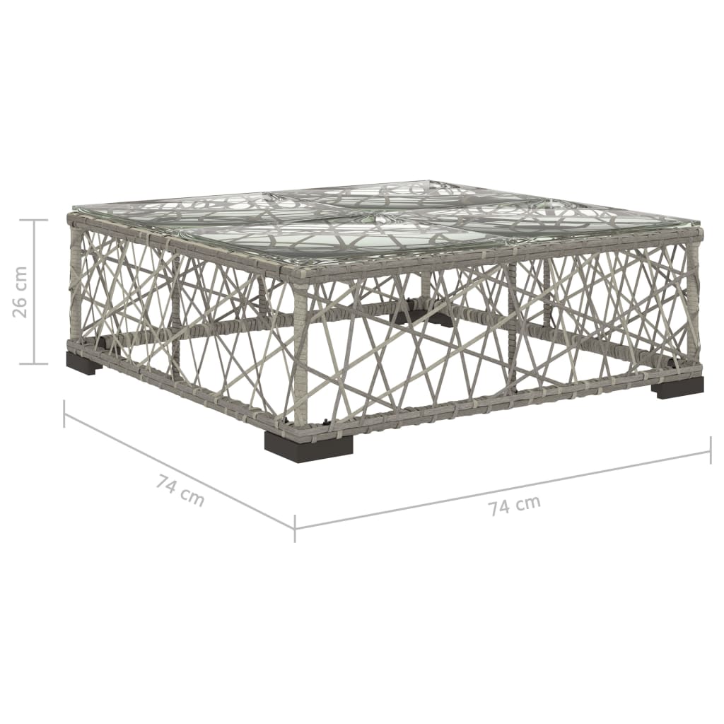 Set mobilier de grădină cu perne, 8 piese, gri, poliratan