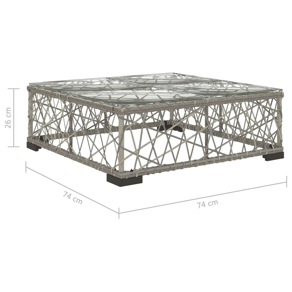 Set mobilier de grădină cu perne, 10 piese, gri, poliratan