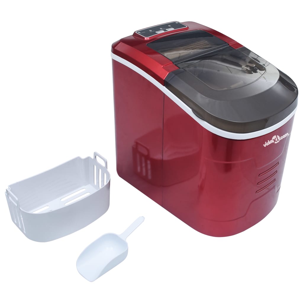 Ice cube maker, red, 2.4 L, 15 kg/24 h