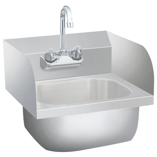 Commercial hand washing sink with faucet, stainless steel