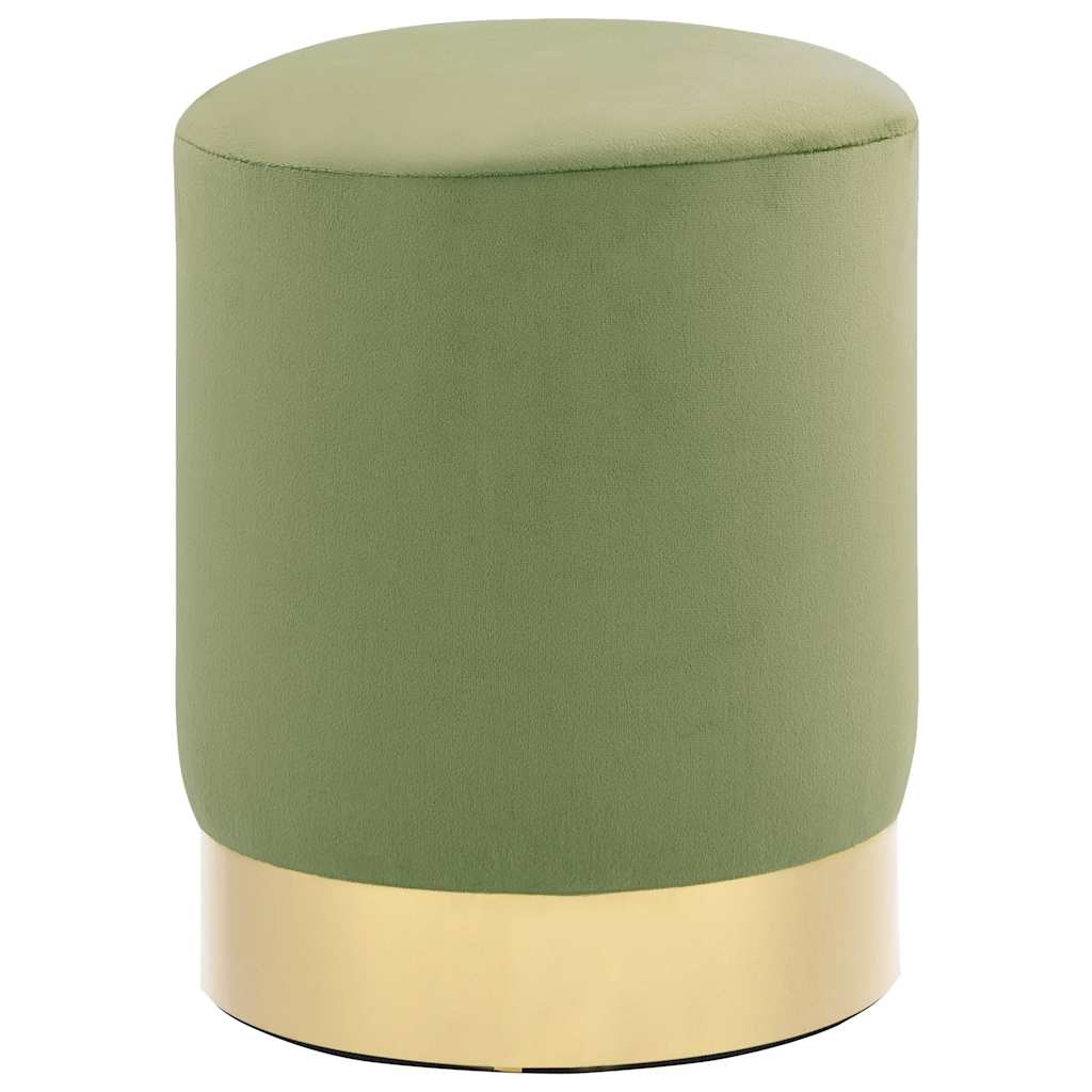 Stool, mustard green and gold, velvet