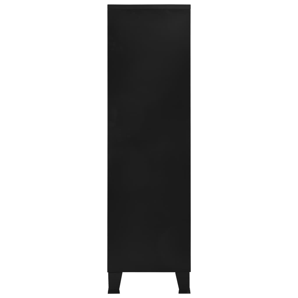 Wardrobe, black, 90 x 40 x 140 cm, steel, industrial