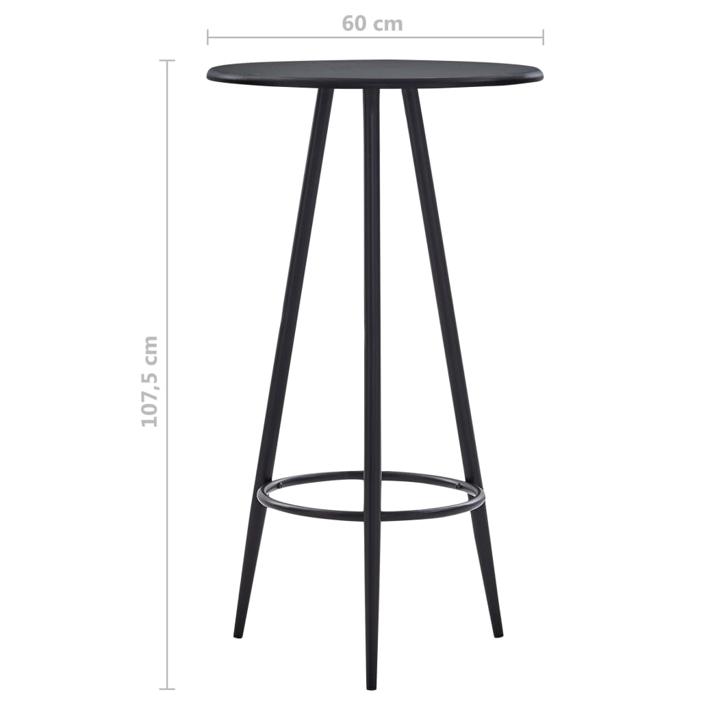 Bar table, black, 60 x 107.5 cm, MDF