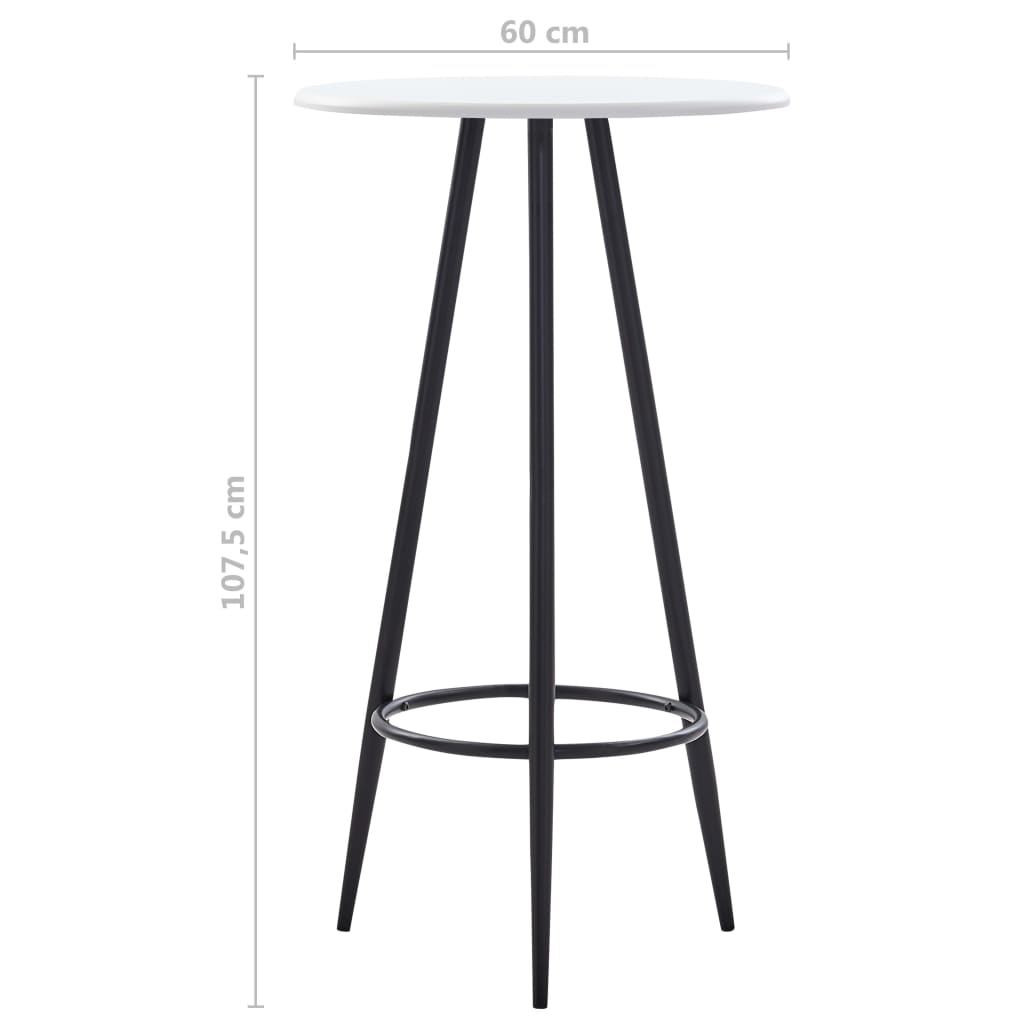 Bar table, white, 60 x 107.5 cm, MDF