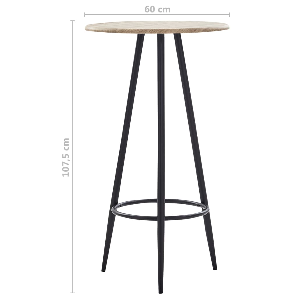 Bar table, oak, 60 x 107.5 cm, MDF