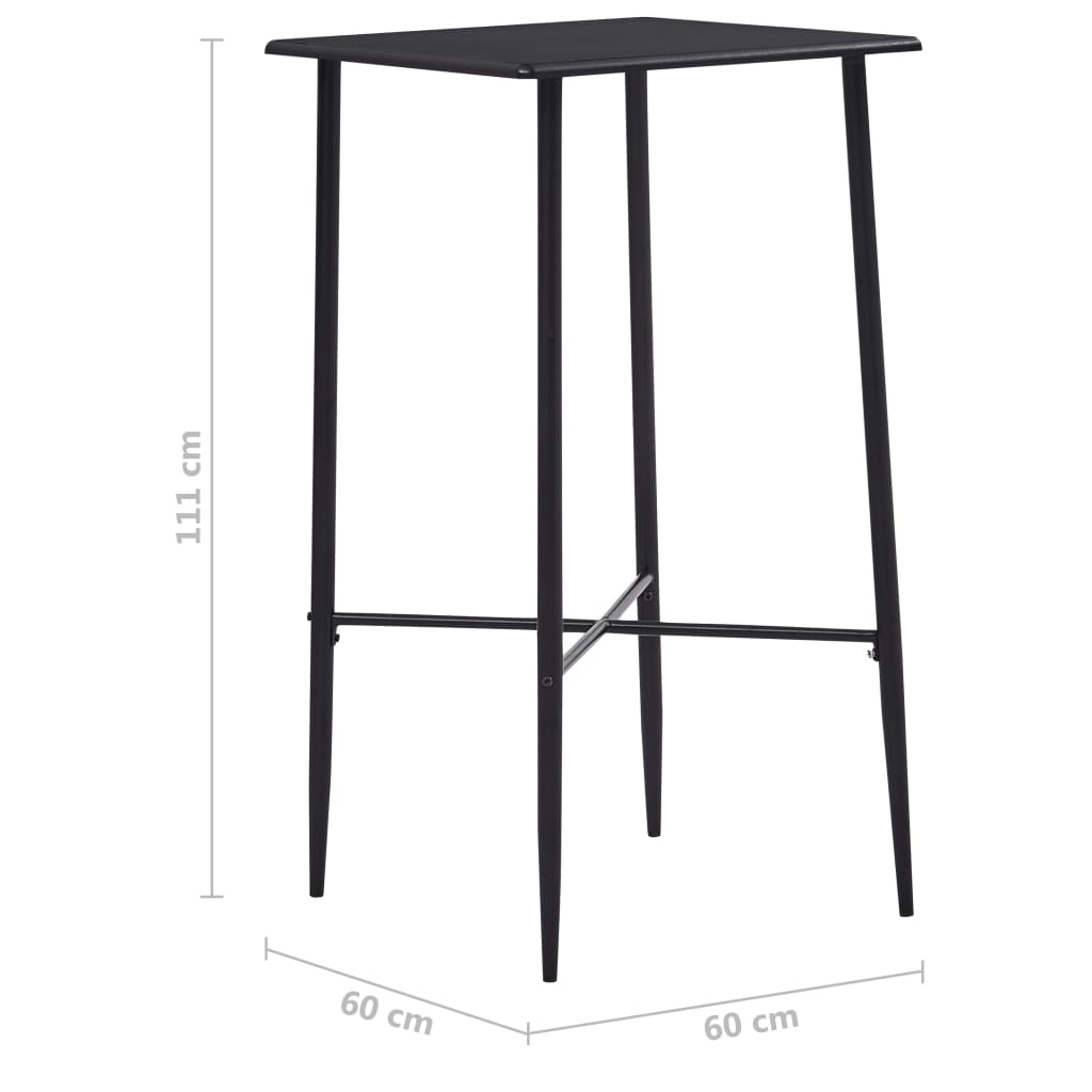 Bar table, black, 60 x 60 x 111 cm, MDF