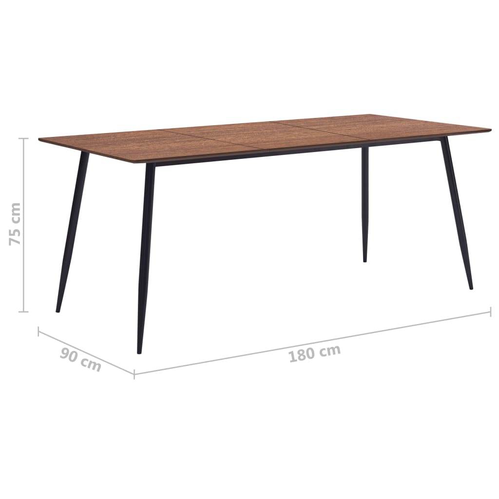 Kitchen table, brown, 180 x 90 x 75 cm, MDF