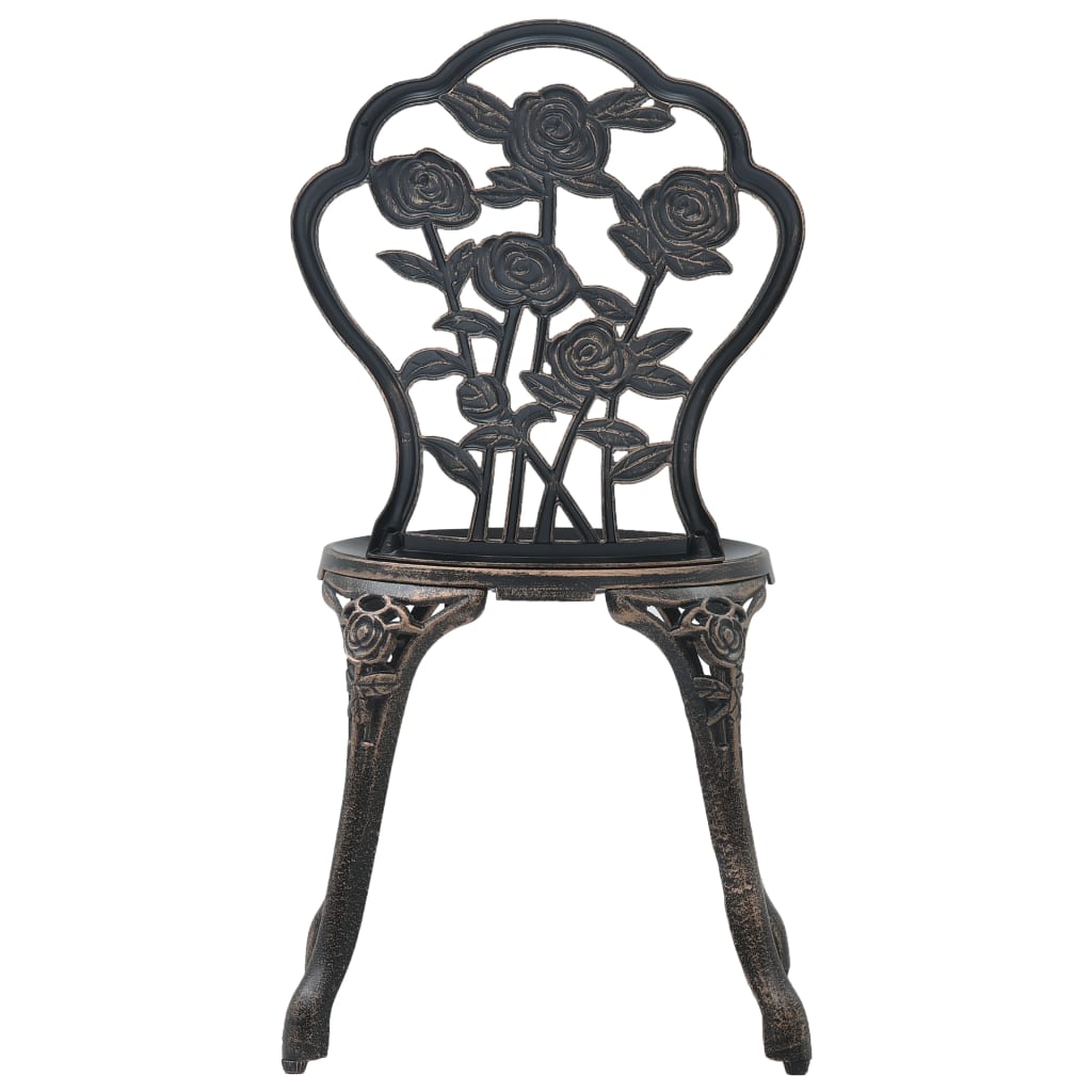 Bistro furniture set, 3 pieces, cast aluminum