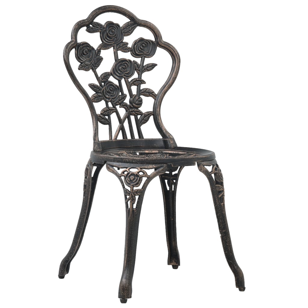 Bistro furniture set, 3 pieces, cast aluminum