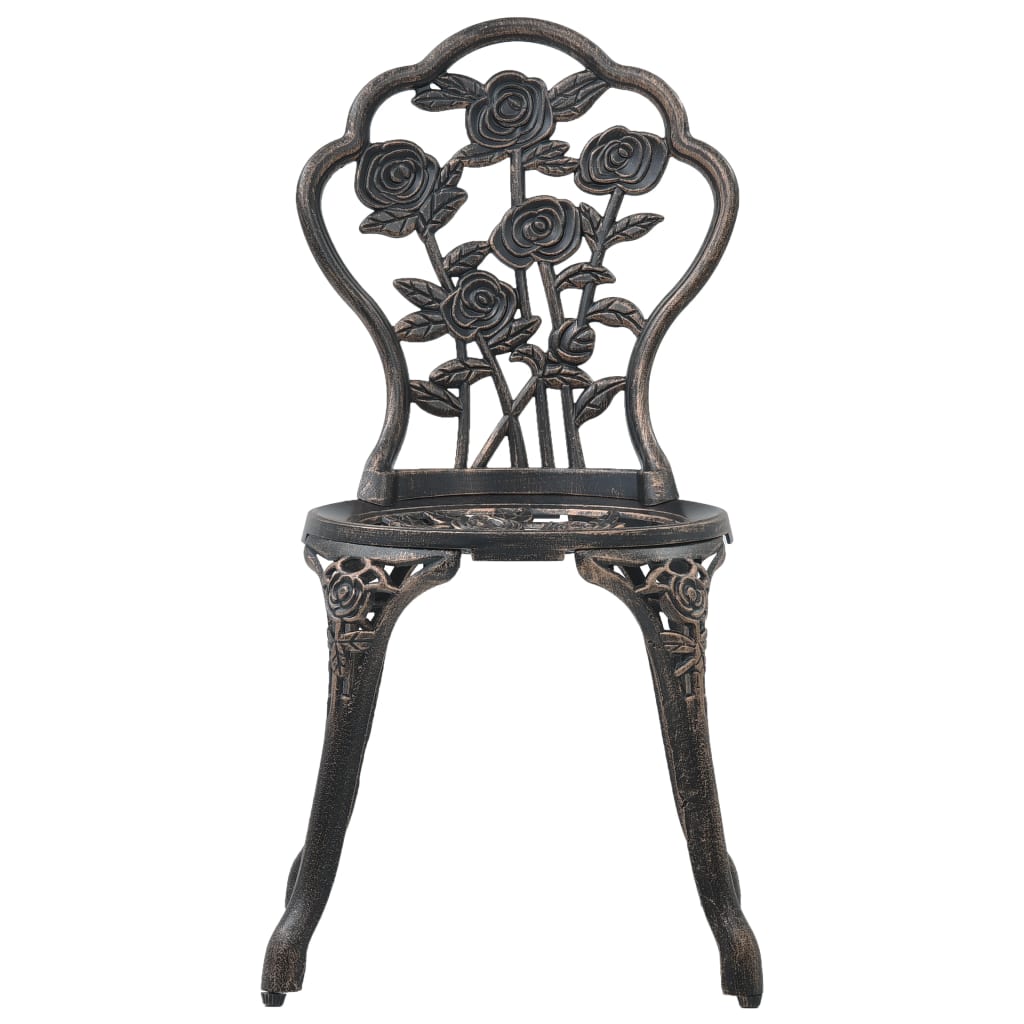 Bistro furniture set, 3 pieces, cast aluminum