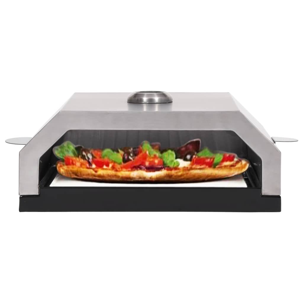 Pizza oven with ceramic stone for gas, charcoal grill