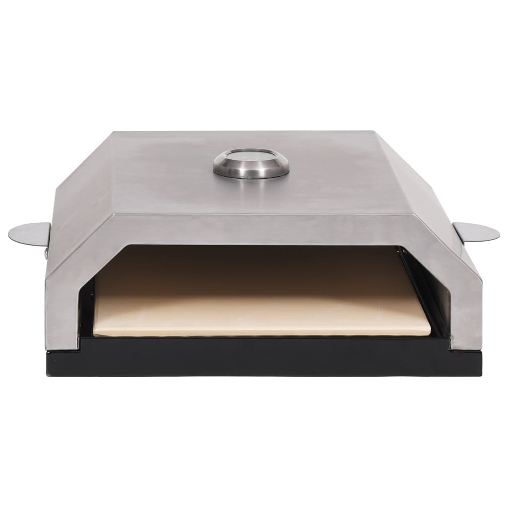 Pizza oven with ceramic stone for gas, charcoal grill