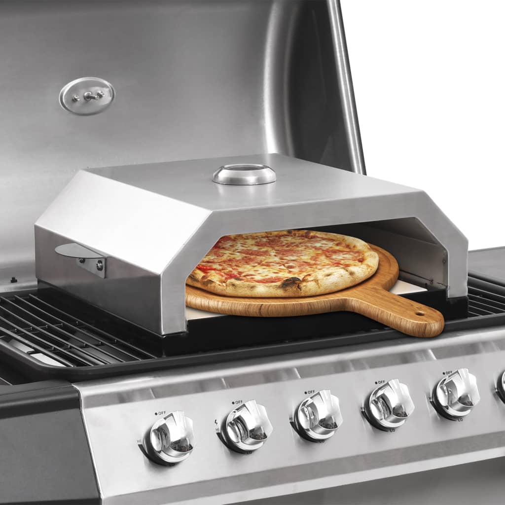 Pizza oven with ceramic stone for gas, charcoal grill