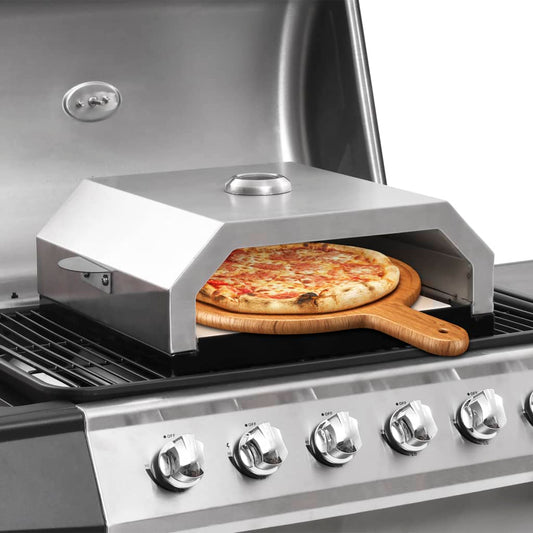 Pizza oven with ceramic stone for gas, charcoal grill