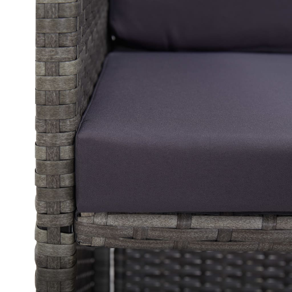 13-piece anthracite polyrattan and acacia outdoor furniture set