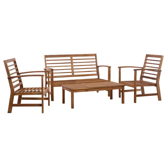 Garden furniture set, 4 pieces, solid acacia wood