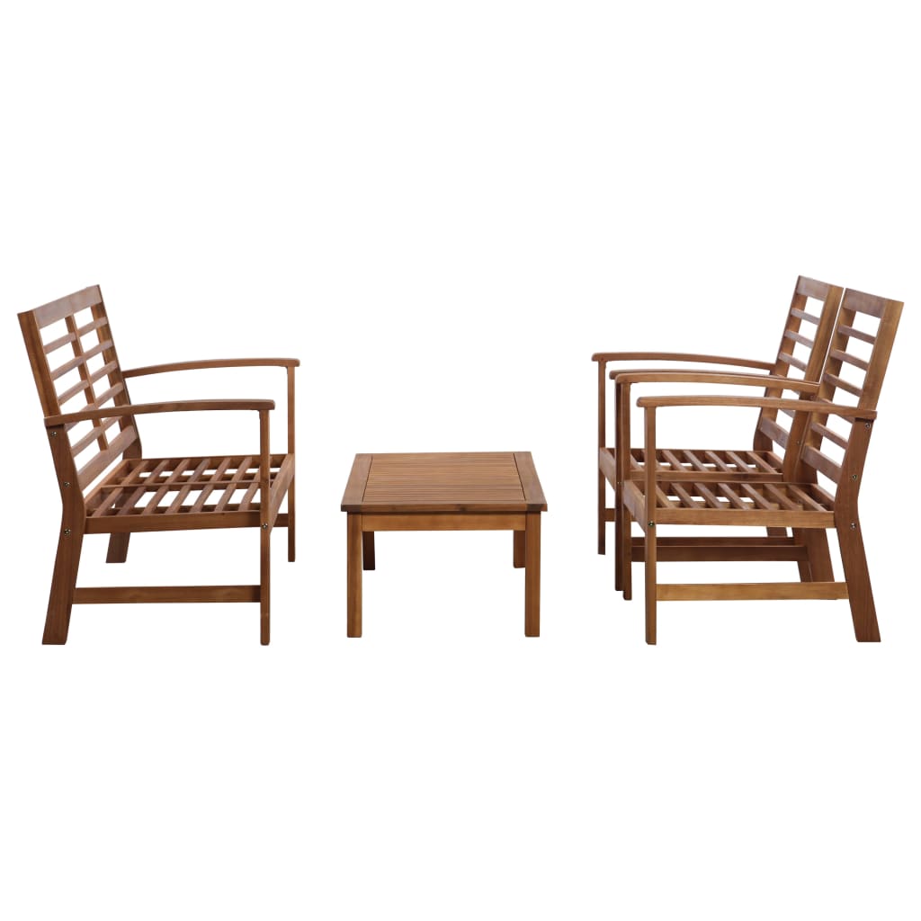 Garden furniture set, 4 pieces, solid acacia wood