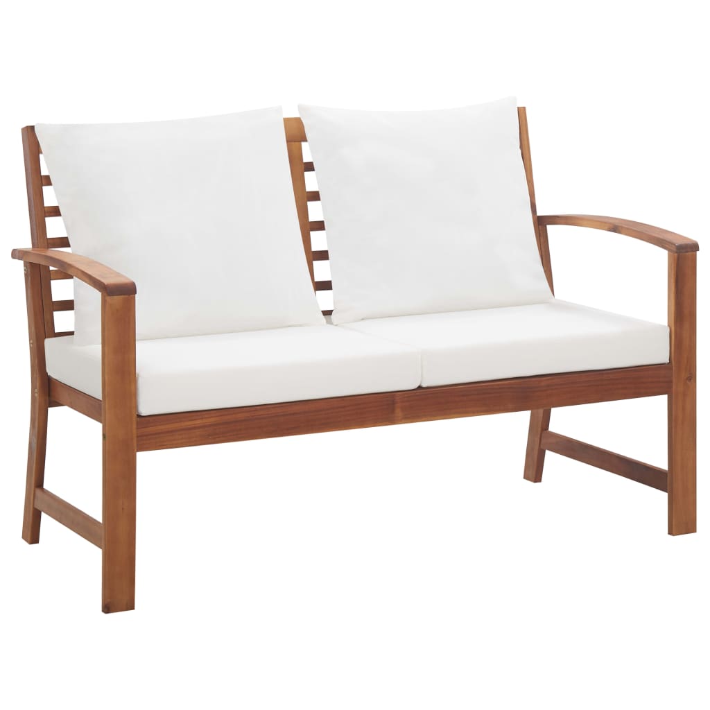 Garden furniture set with cushions, 4 pieces, solid acacia wood