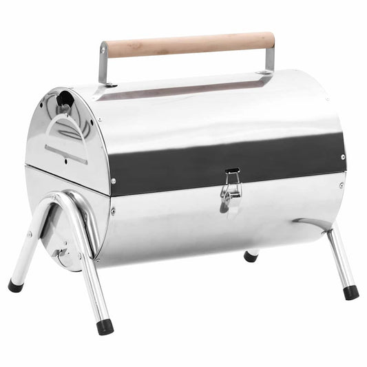 Portable charcoal grill, stainless steel, double grate