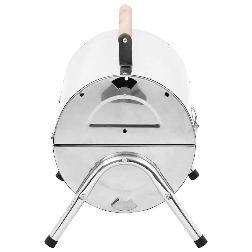 Portable charcoal grill, stainless steel, double grate